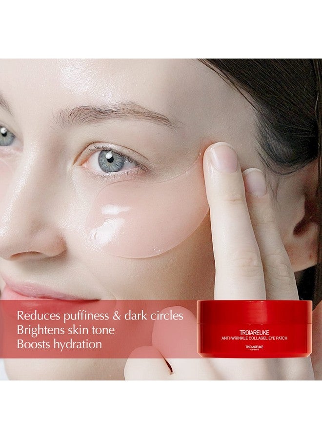 TROIAREUKE Antiwrinkle Collagel Eye Patchsmooths Eyeforeheadfacial Wrinklesreduces Puffiness & Dark Circleshydrogel Wrinkle Patcheselasticadhesive Formulation (60Count) - Image 3