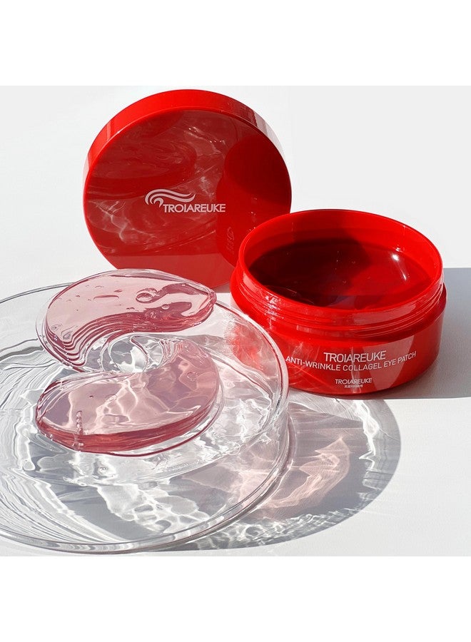 TROIAREUKE Antiwrinkle Collagel Eye Patchsmooths Eyeforeheadfacial Wrinklesreduces Puffiness & Dark Circleshydrogel Wrinkle Patcheselasticadhesive Formulation (60Count) - Image 1