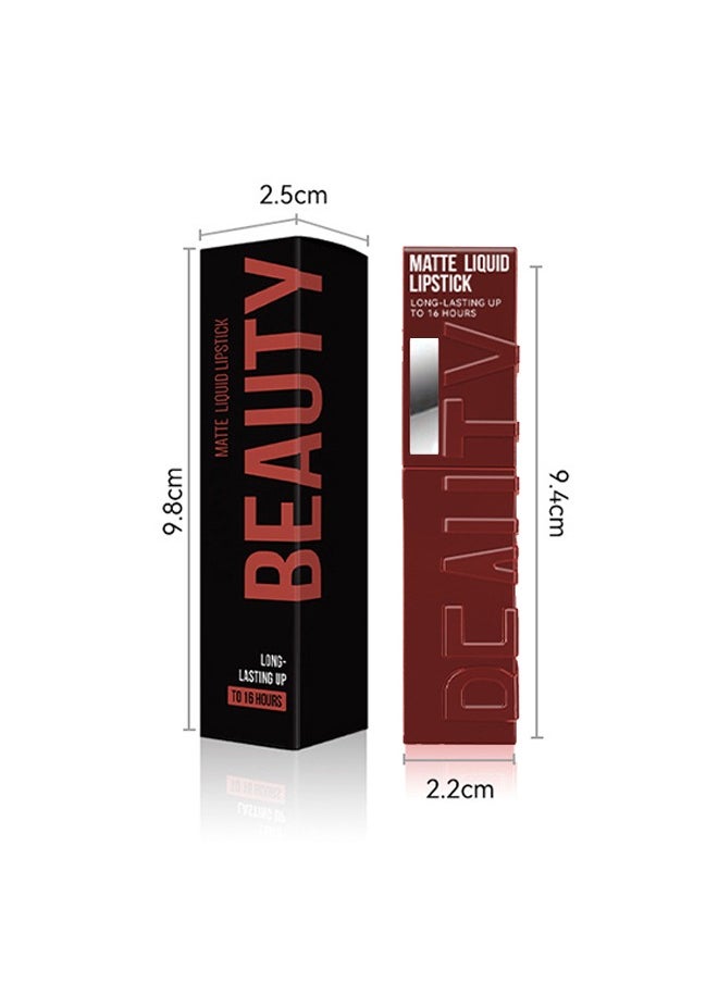 Julystar - Beauty Matte Liquid Lipstick Long Lasting Up To 16 Hous,Super Stay Velvet Lip Gloss Lip Stain Can Let Your Lip Look Fuller(06#) - Image 1