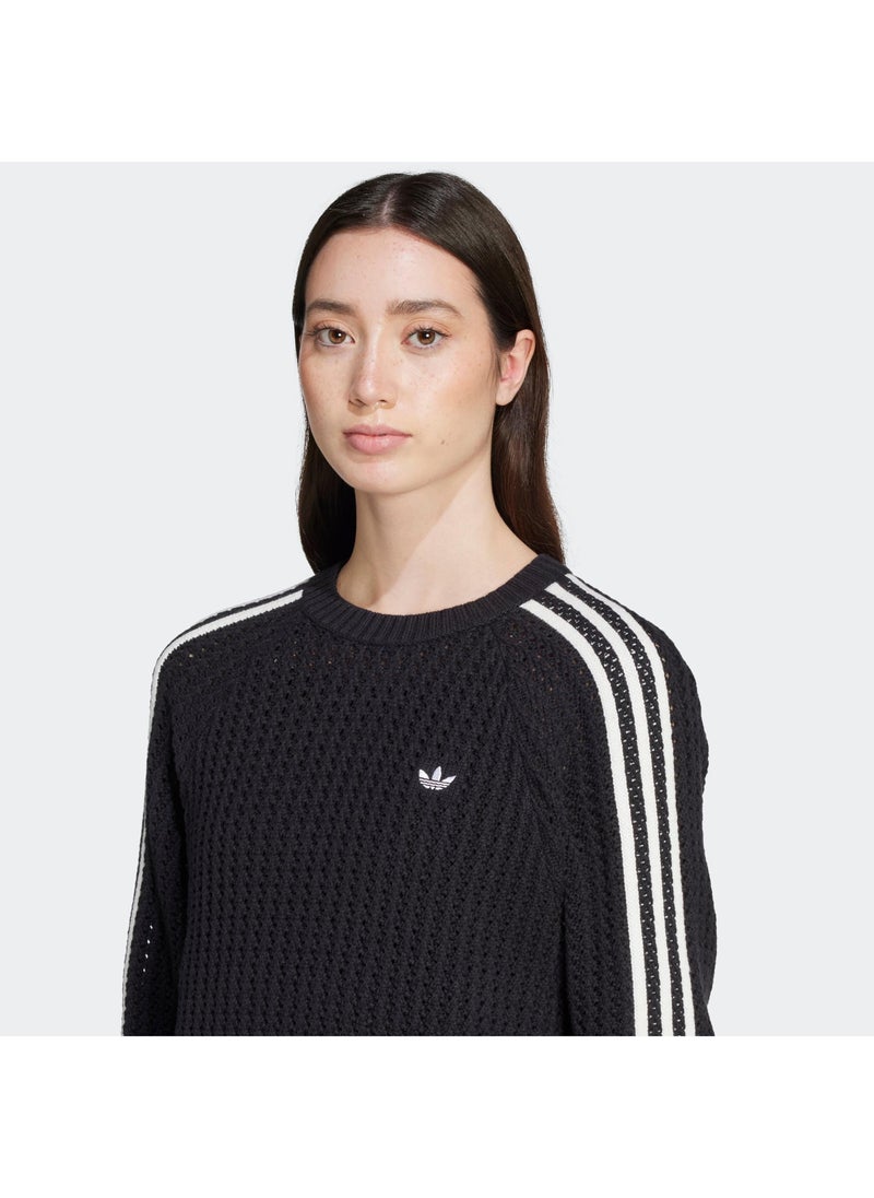 adidas Originals KNITTED CREW Black Originals Women SWEATSHIRTS - Image 3