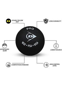 DUNLOP Pro - Double Dot Squash Ball - 3-Pack  - Image 3