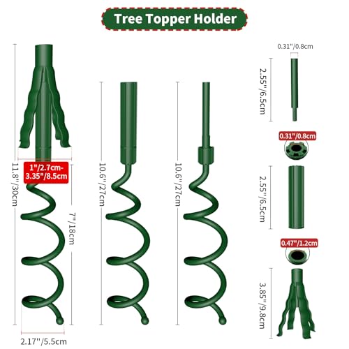 PASARA Christmas Tree Topper Holder – Universal Twist-On Stabilizer with Adjustable Attachment for Tree Top Decorations, Fits Most Tree Bases (Green) - Image 3