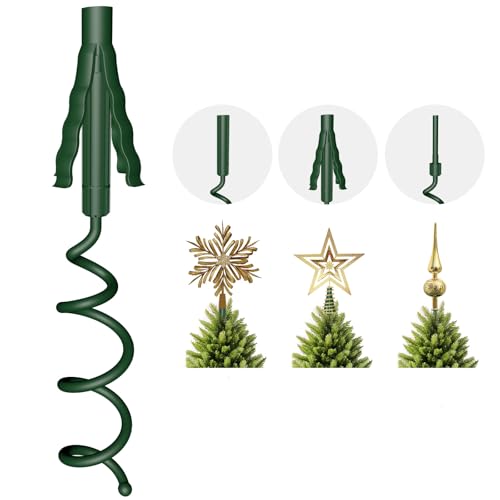 PASARA Christmas Tree Topper Holder – Universal Twist-On Stabilizer with Adjustable Attachment for Tree Top Decorations, Fits Most Tree Bases (Green) - Image 1