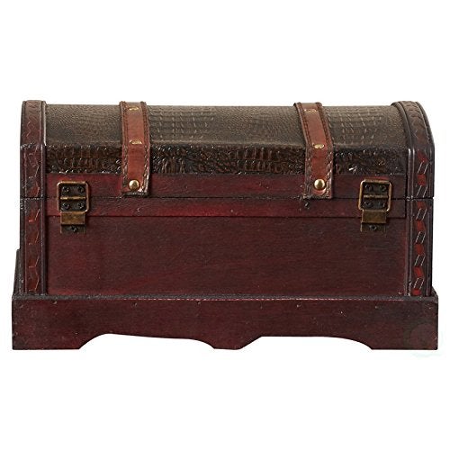 vintiquewise Vintiquewise(TM) Leather Wooden Chest/Trunk  - Image 5
