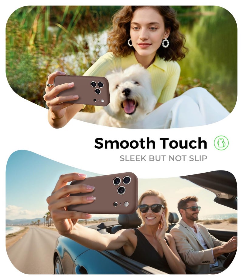 AOTESIER Compatible with iPhone 17 Pro Case, Silicone Upgrade [Full Camera Protection][Integrated Camera Control Button] Shockproof Protective 17 Pro Phone Case with Anti-Scratch Lining, Chocolate - Image 3