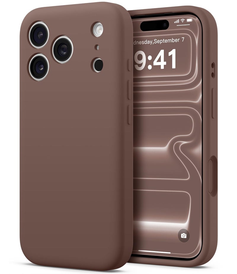 AOTESIER Compatible with iPhone 17 Pro Case, Silicone Upgrade [Full Camera Protection][Integrated Camera Control Button] Shockproof Protective 17 Pro Phone Case with Anti-Scratch Lining, Chocolate - Image 1