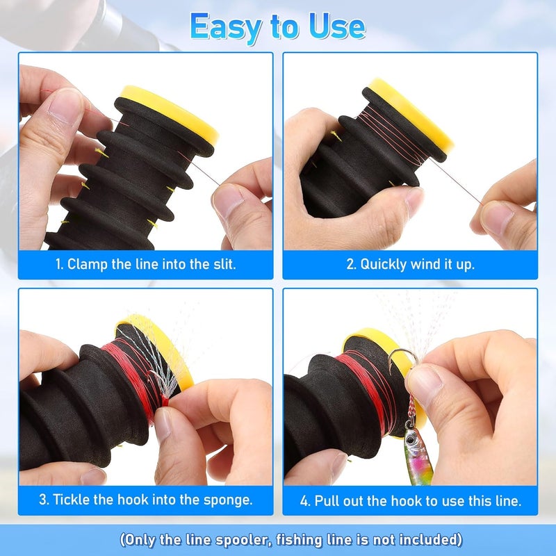 Luckam حاملات تخزين خيوط الصيد 3 عبوات، حافظ على خيوط الصيد خالية من التشابك، جهاز لف خيوط الصيد، حامل خيوط الصيد والرباط مع بكرات التثبيت - Image 5