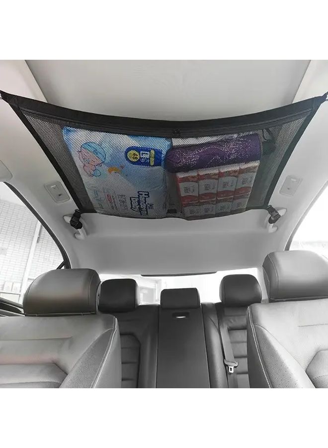 1pc Mesh Car Storage Bag Ceiling Roof Organizer Travel Essentials Road Trip Gear - Image 2