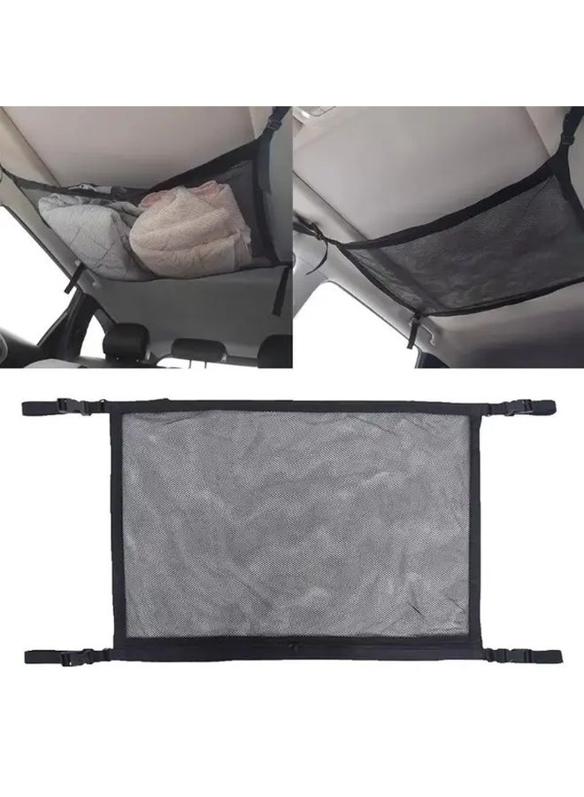 1pc Mesh Car Storage Bag Ceiling Roof Organizer Travel Essentials Road Trip Gear - Image 3