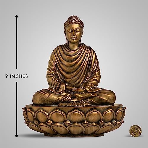 SILAII Gautama Buddha Sculpture 9 INCH Antique Bronze Colour - Image 2