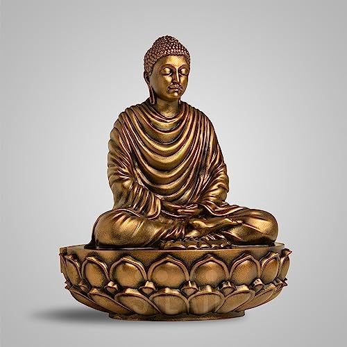 SILAII Gautama Buddha Sculpture 9 INCH Antique Bronze Colour - Image 3