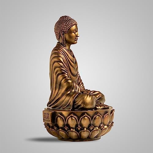 SILAII Gautama Buddha Sculpture 9 INCH Antique Bronze Colour - Image 4