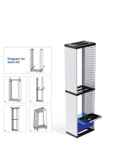 DOBE ATD Cd Shelf, Game Storage Tower Holder, 36 Tier Shelving, Game Disk Rack and Controller Organizer Compatible for Ps5, Ps4, for Home, Office  - Image 2