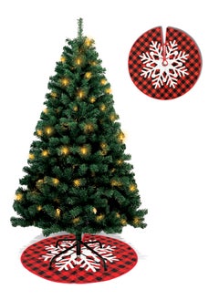 Jinou Christmas Tree 5ft with 100 Golden LED lights & Skirt - Made by Premium Quality PVC Material with Sturdy Metal Stand - Artificial Christmas tree for Home, Office, Shop, Indoor & Outdoor Parties  - Image 1
