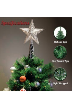 Jinou Christmas Tree 5ft with 100 Golden LED lights & Skirt - Made by Premium Quality PVC Material with Sturdy Metal Stand - Artificial Christmas tree for Home, Office, Shop, Indoor & Outdoor Parties  - Image 4