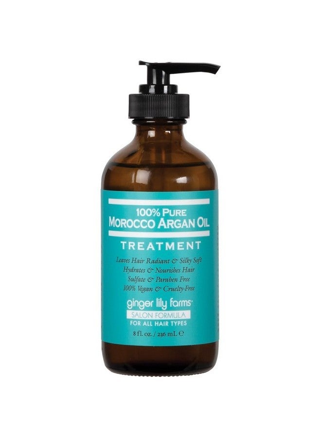 Ginger Lily Farms Salon Formula 100% Pure Morocco Argan Oil Treatment for All Hair Types, 100% Vegan & Cruelty-Free, 8 fl. oz. - Image 1