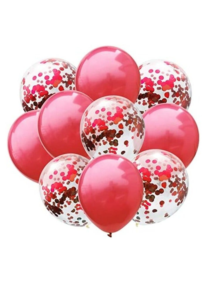 بارتي بروبز - مجموعة بارتي بروبز 18 قطعة من القصاصات الحمراء والبالونات المعدنية لأعياد الميلاد/الذكرى السنوية/ديكورات حفلات البكالوريوس