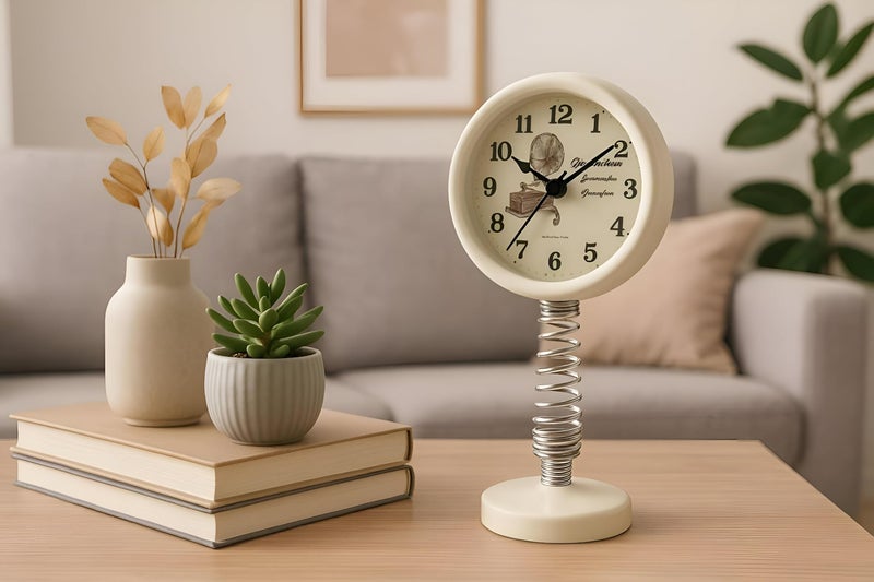 Decorative Clock - Contemporary coiled-stand concept transforms a simple time display into a sophisticated sculptural accent that enhances ambiance and punctuality simultaneously. - Image 1