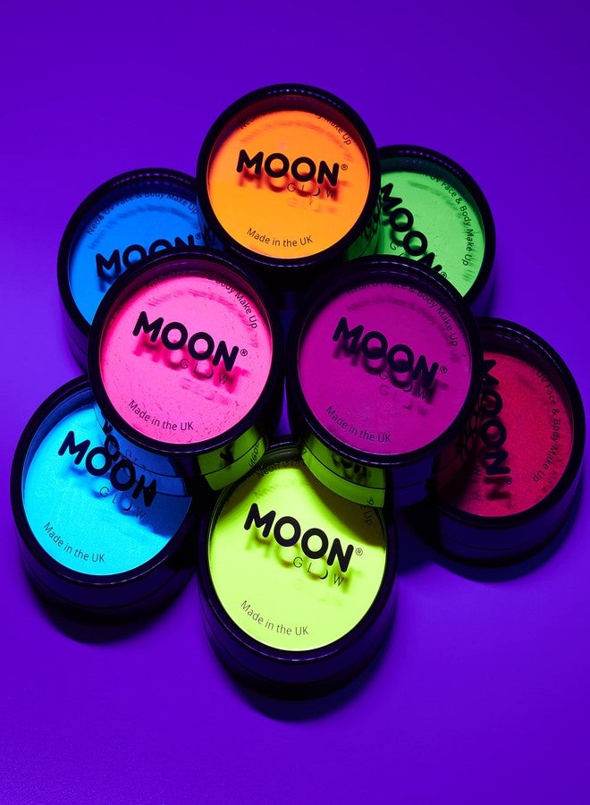 Moon Glow Pro Intense Neon UV Face & Body Paint Cake Pots by Moon Glow - White - Professional Water Based Face Paint Makeup for Adults, Kids - 1.26oz - Image 4