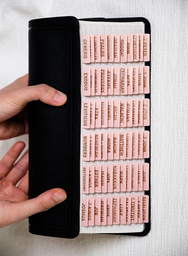 UPAFEXXI-Leather Bible Tabs, Bible Tabs for Women and Men(Gold Foil Lettering) Large Print Stickers, Easy to Read and Apply, 80 Chapters Labels for Easy Navigation (Rose Pink) - Image 5