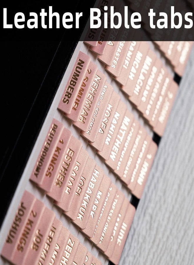 UPAFEXXI-Leather Bible Tabs, Bible Tabs for Women and Men(Gold Foil Lettering) Large Print Stickers, Easy to Read and Apply, 80 Chapters Labels for Easy Navigation (Rose Pink) - Image 2