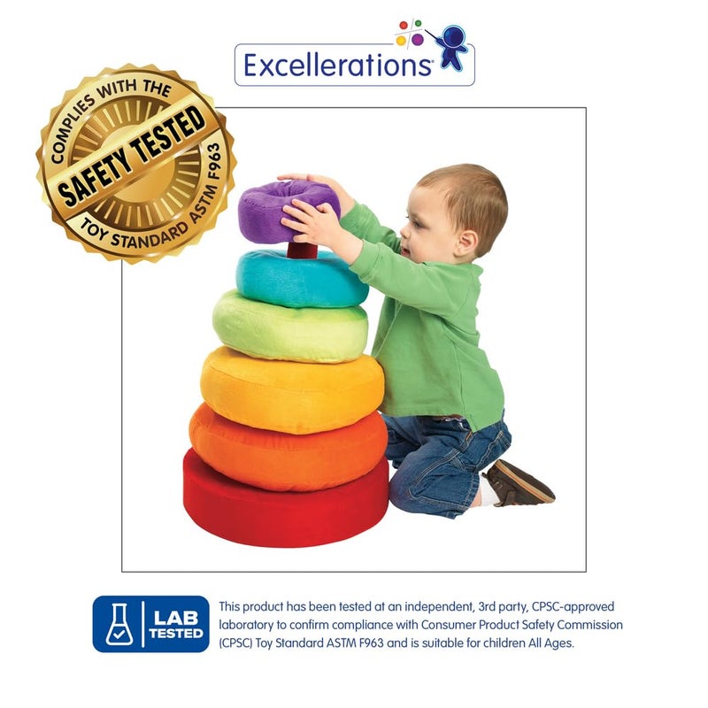 Excellerations Giant Plush Rainbow Stacking Ring for Kids Classroom Game for Children - Image 2