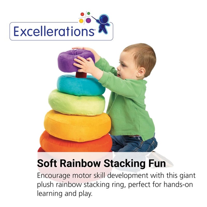 Excellerations Giant Plush Rainbow Stacking Ring for Kids Classroom Game for Children - Image 3