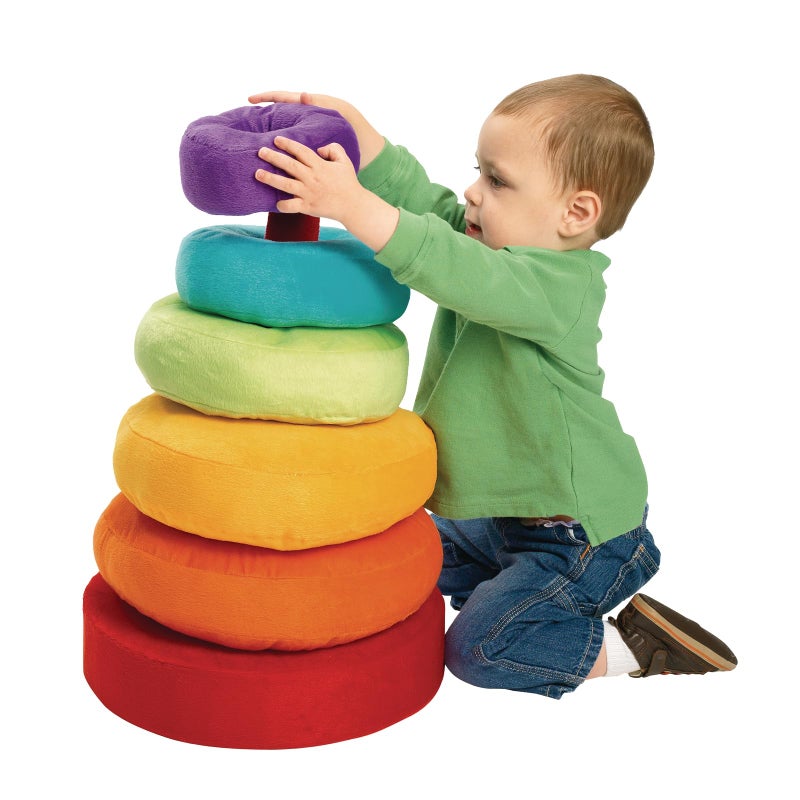 Excellerations Giant Plush Rainbow Stacking Ring for Kids Classroom Game for Children - Image 1