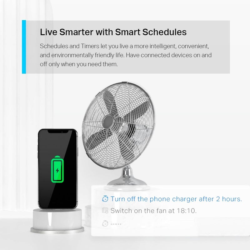 تابو مقبس P115 الذكي واي فاي مع التحكم في استهلاك الطاقة، يعمل مع Alexa وGoogle Home والتحكم الصوتي والوصول عن بُعد، لا حاجة إلى محور مركزي - Image 4