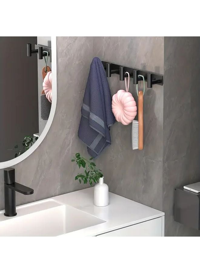 Black Heavy Duty Bathroom Organizer Stainless Steel Wall Mount Towel Coat Hook - Image 5