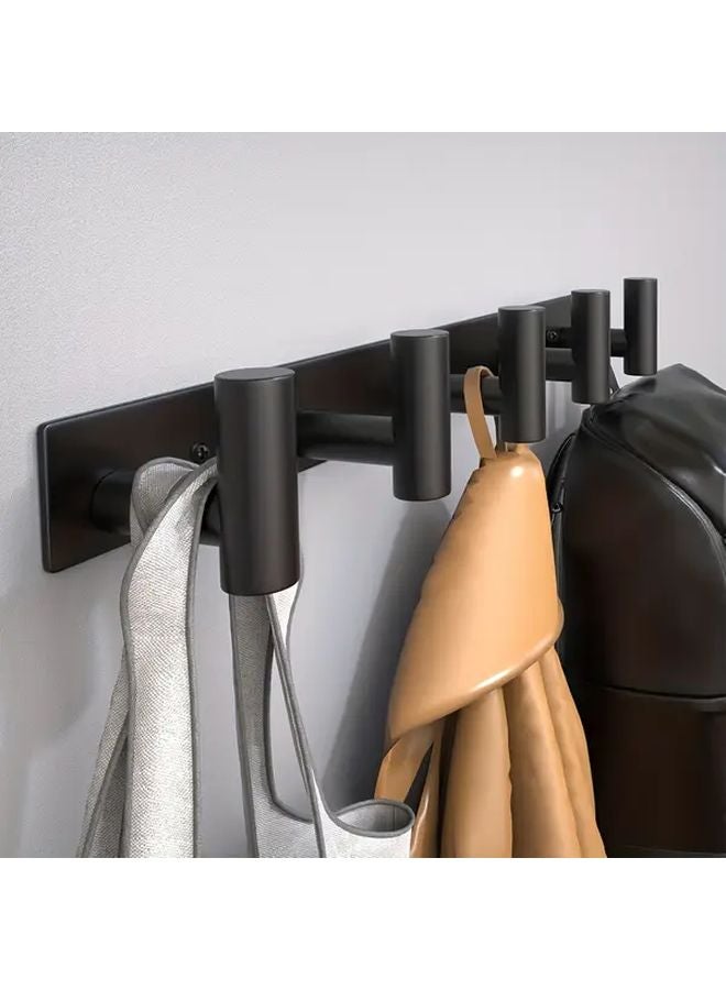 Black Heavy Duty Bathroom Organizer Stainless Steel Wall Mount Towel Coat Hook - Image 3