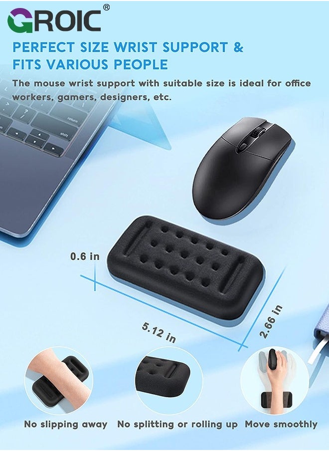 Black Wrist Rest for Mouse, Mouse Wrist Rest, Mouse Pad Wrist Support, Ergonomic Memory Foam Gel Wrist Rest with Massage Holes, Pain Relief Mouse Wrist Cushion for Laptop, Office, Gaming