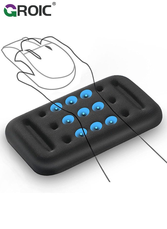 GROIC Black Wrist Rest for Mouse, Mouse Wrist Rest, Mouse Pad Wrist Support, Ergonomic Memory Foam Gel Wrist Rest with Massage Holes, Pain Relief Mouse Wrist Cushion for Laptop, Office, Gaming  - Image 1