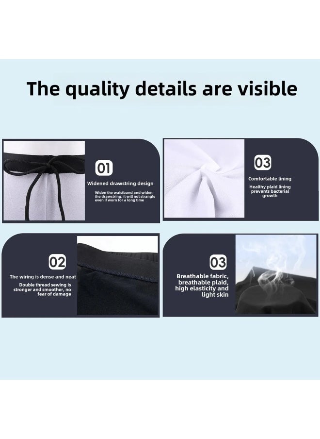 Generic Men's Boxer Swimming Trunks Quick-drying Comfortable High-elastic Plus Size Swimming Trunks Hot Spring Swimming Pool Special Racing Swimming Trunks-Color:9681 Pure Black Boxer Swimming Trunks-  - Image 5