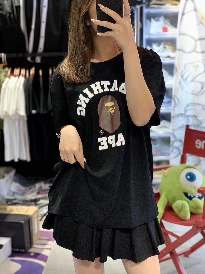Japanese Trendy Brand Classic Brown Ape Head Letter Print Loose-Fitting Unisex Couple Short-Sleeve T-Shirt - Image 3