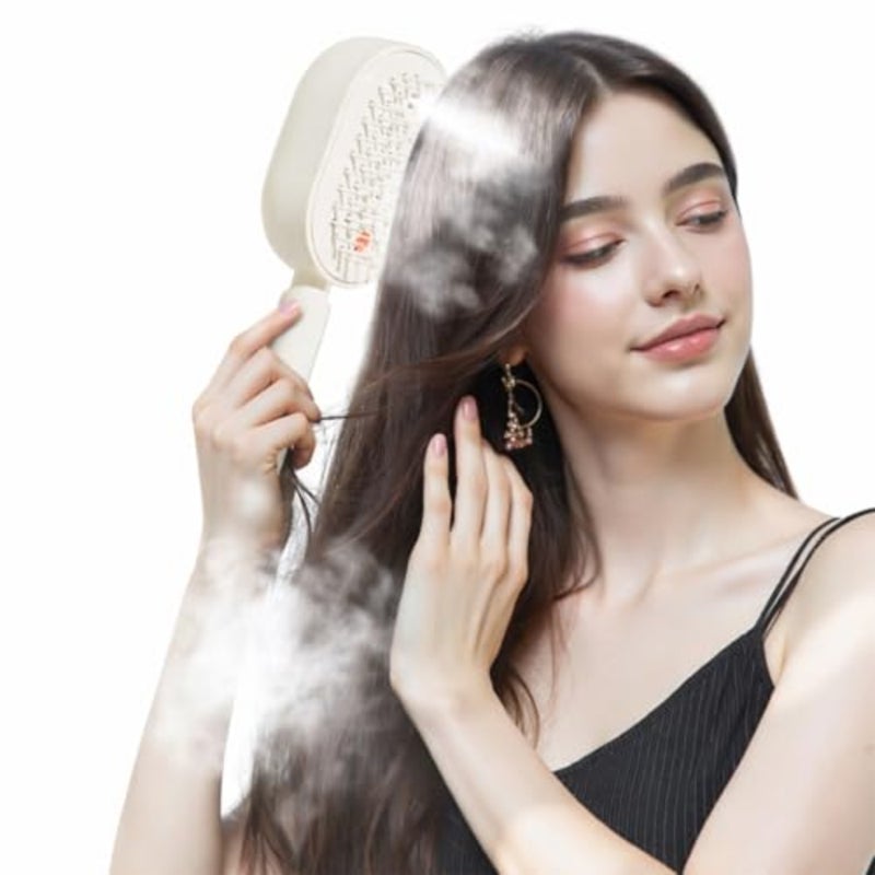 3 In 1 Electric Scalp Massager, Electric Spray Air Cushion Massage Brush, Steam Hair Brush Straightener with Red Light, Suitable for Straight and Curly Hair 1PCS*Purple - Image 5