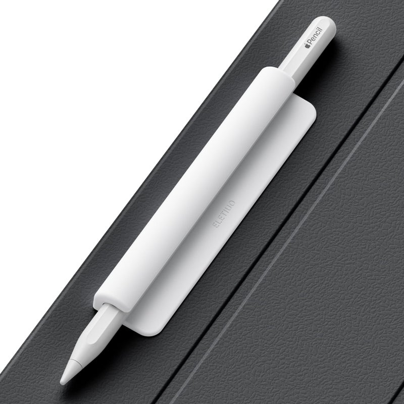 ELETIUO Silicone Pencil Holder SleeveCompatible with Apple Pencil USBCApple Pencil 1st 2nd GenerationStrong Adhesive Sticky Attached to iPad Case for Stylus PensWhite - Image 2
