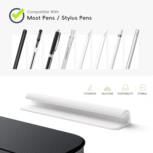 ELETIUO Silicone Pencil Holder SleeveCompatible with Apple Pencil USBCApple Pencil 1st 2nd GenerationStrong Adhesive Sticky Attached to iPad Case for Stylus PensWhite - Image 3