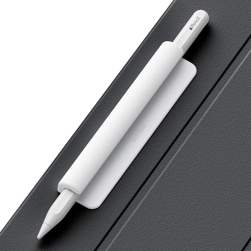 ELETIUO Silicone Pencil Holder SleeveCompatible with Apple Pencil USBCApple Pencil 1st 2nd GenerationStrong Adhesive Sticky Attached to iPad Case for Stylus PensWhite - Image 1
