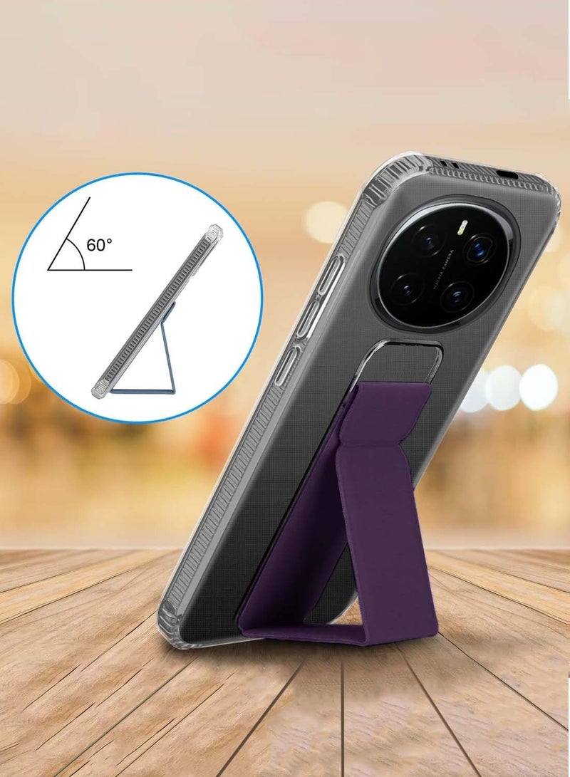 Wtech Honor Magic7 Pro 5G 2024 TPU Hand Grip Air Pillow Case Cover - Clear/Eggplant Purple - Image 2