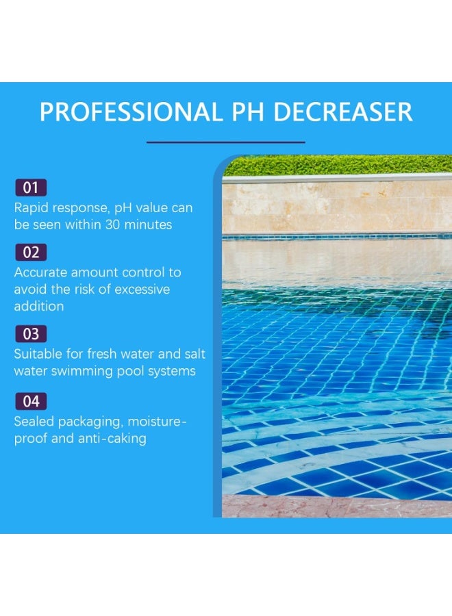 HOZONEX pH Down for Pools 100g -  pH Decreaser u0026 Alkalinity Reducer for Swimming Pools, Fast Dissolving Pool Chemicals, Prevents Scaling u0026 Cloudy Water - Image 3