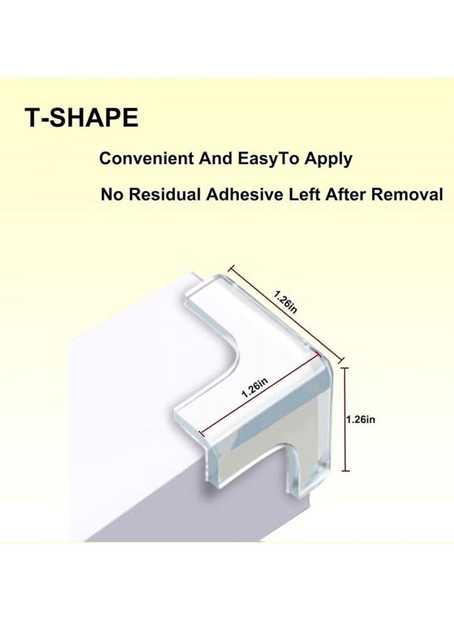 YJ Corner Guards (12 Pack) | T Shape | Clear Protectors | High Resistant Adhesive Gel Best Baby Proof Stop Child Head Injuries Tables, Furniture & Sharp Corners Proofing - Image 4