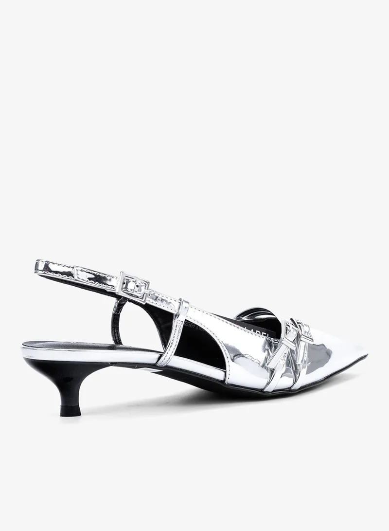 Bata  Metallic Slingback Kitten Heel Pumps for Women | Best Price UAE