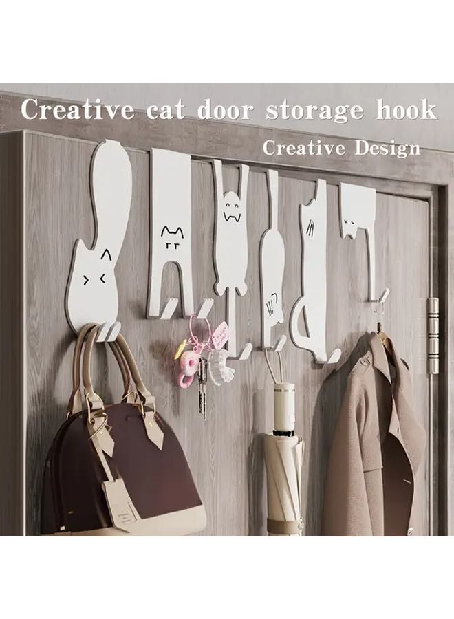 Little Cat Over The Door Hook Heavy Duty No Drill Installation Space Saving Wall Mounted Organizer - Image 2
