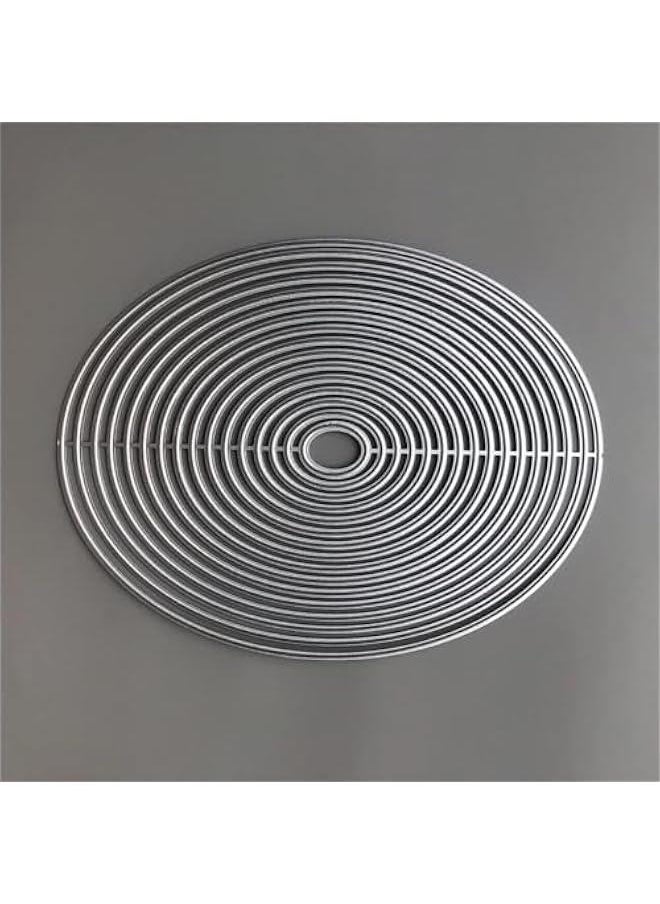Generic - Silver Oval Border Metal Cutting Dies for Card Making Embossing Paper Photo Al Stamps Crafts Templates Mould Stencils Scrapbooking Die-Cuts Card Making Accessories Die-Cutting and Embossing - Image 1