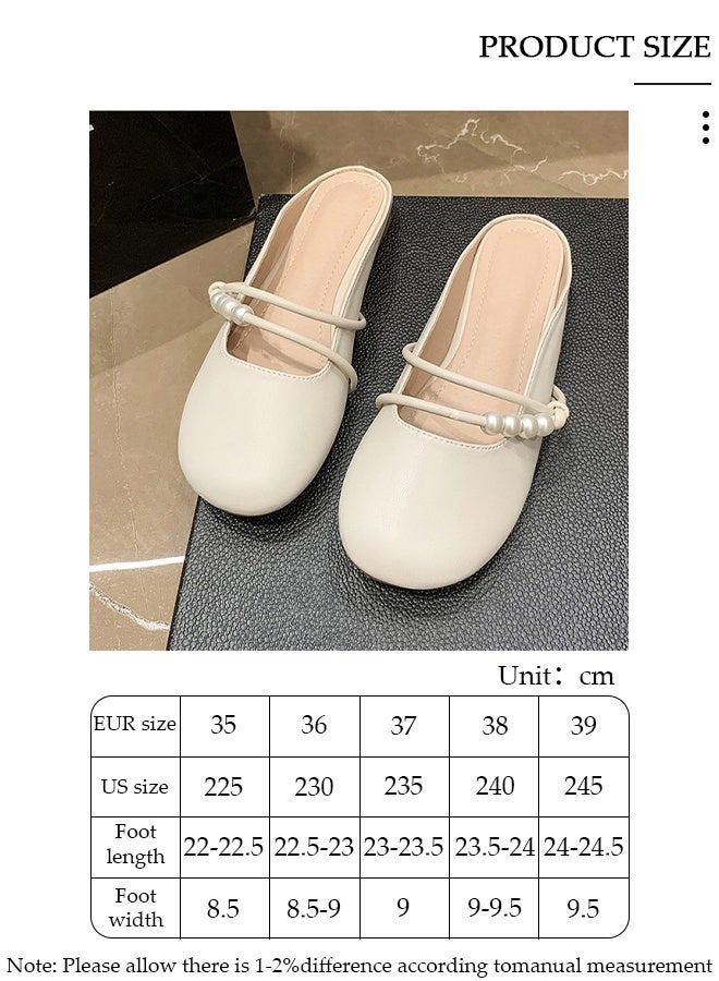 DUNISO Mule Slippers for Women Slingback Flat Pointed Mules Closed Toe Sandals Comfortable Women Slippers Backless Slip On Loafer Shoes - Image 2