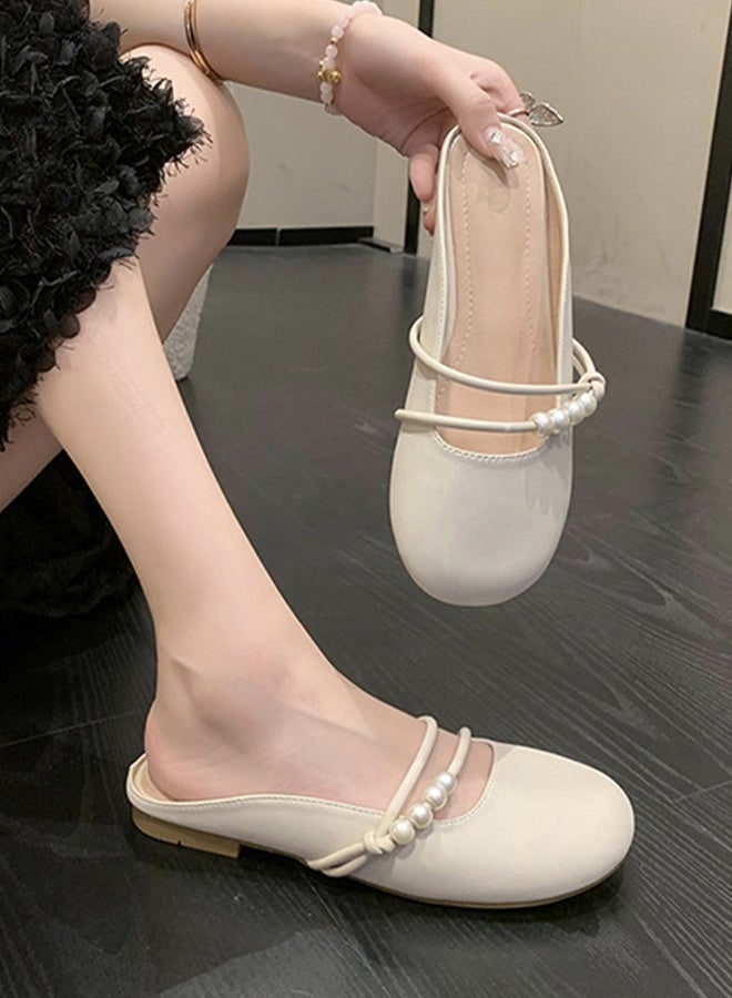 DUNISO Mule Slippers for Women Slingback Flat Pointed Mules Closed Toe Sandals Comfortable Women Slippers Backless Slip On Loafer Shoes - Image 4