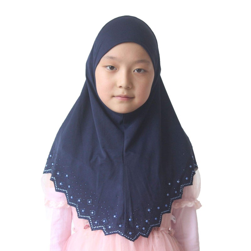 Modest Beauty حجاب بنات/أطفال جميل محتشم - وشاح رأس قطعة واحدة مسلم أميرة مع درز تشيكي - Image 1