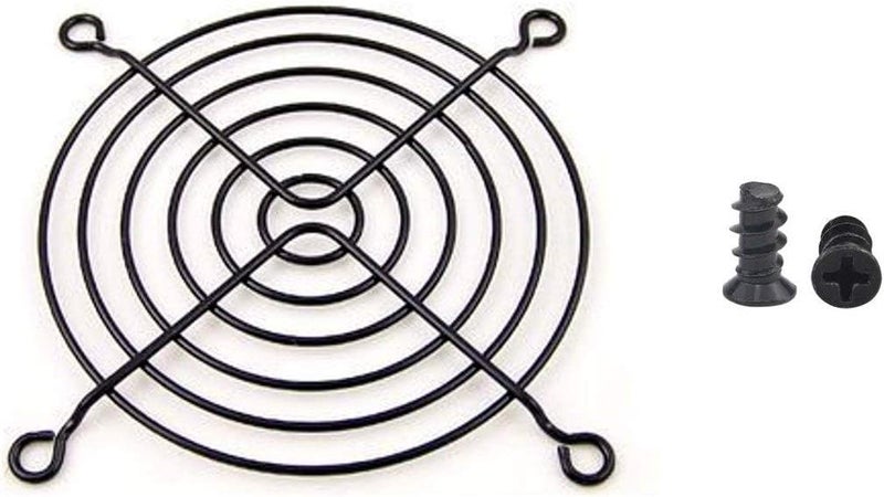 Easycargo 2pcs 92mm Fan Grill 92mm Guard Black with Screws (92mm) - Image 1