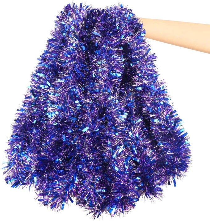ROYALBLUE CHRISTMAS CHUNKY TINSEL GARLAND FOR CHRISTMAS TREE DECORATIONS 20 FEET LONG